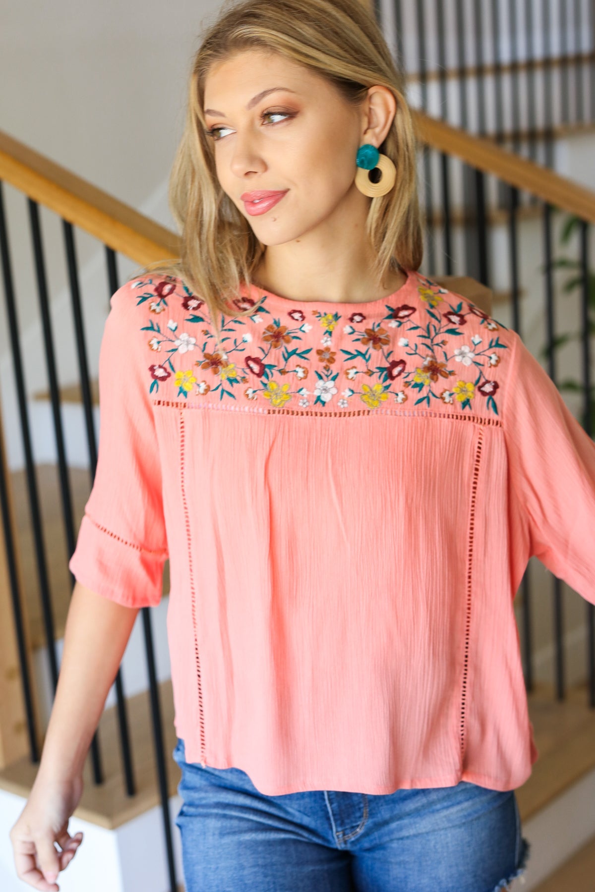 In Your Dreams Floral Embroidery Blouse