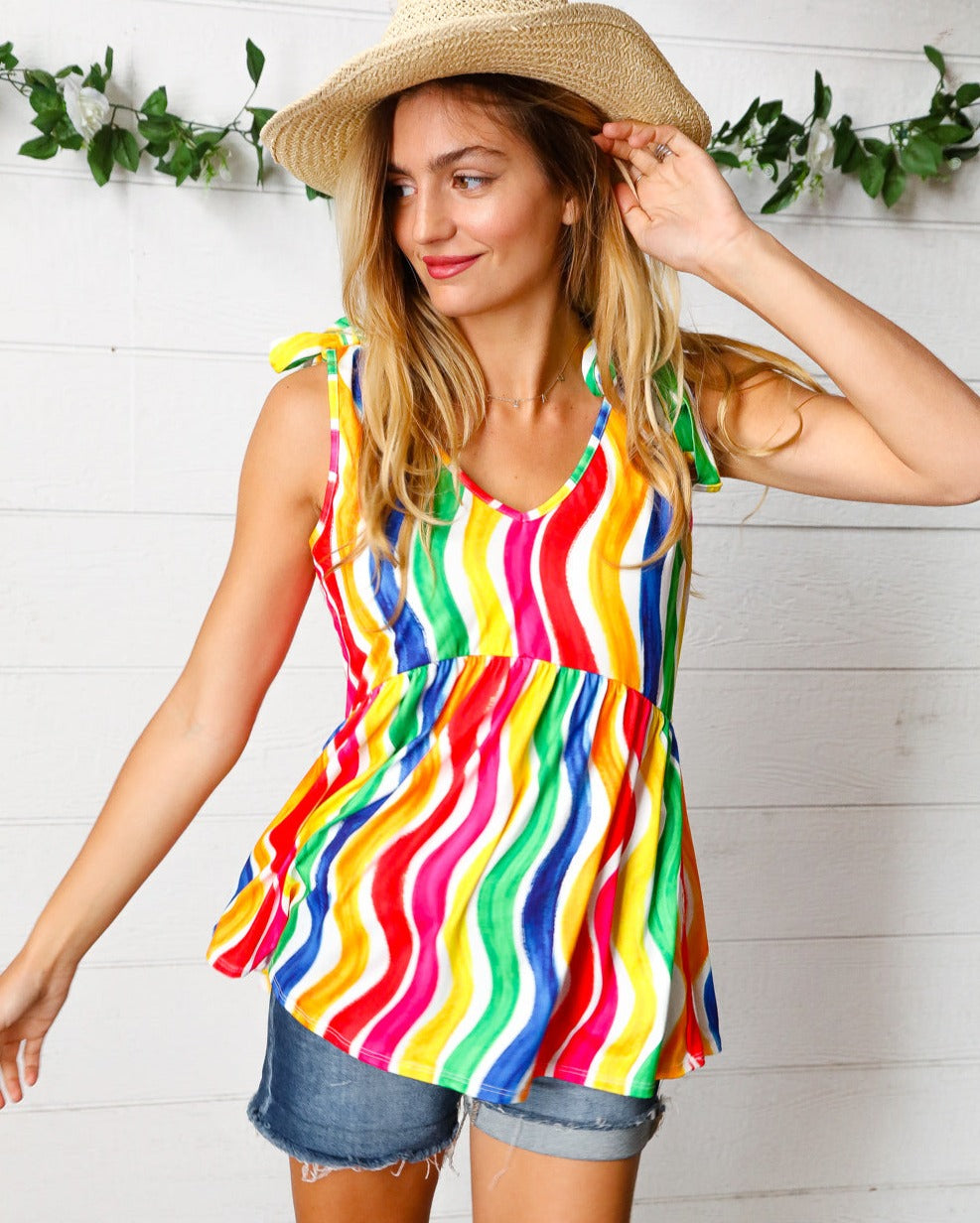 Rainbow Striped Top