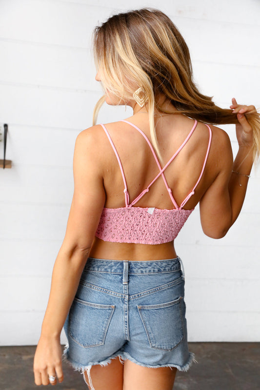 Crochet Lace Bralette | Blush