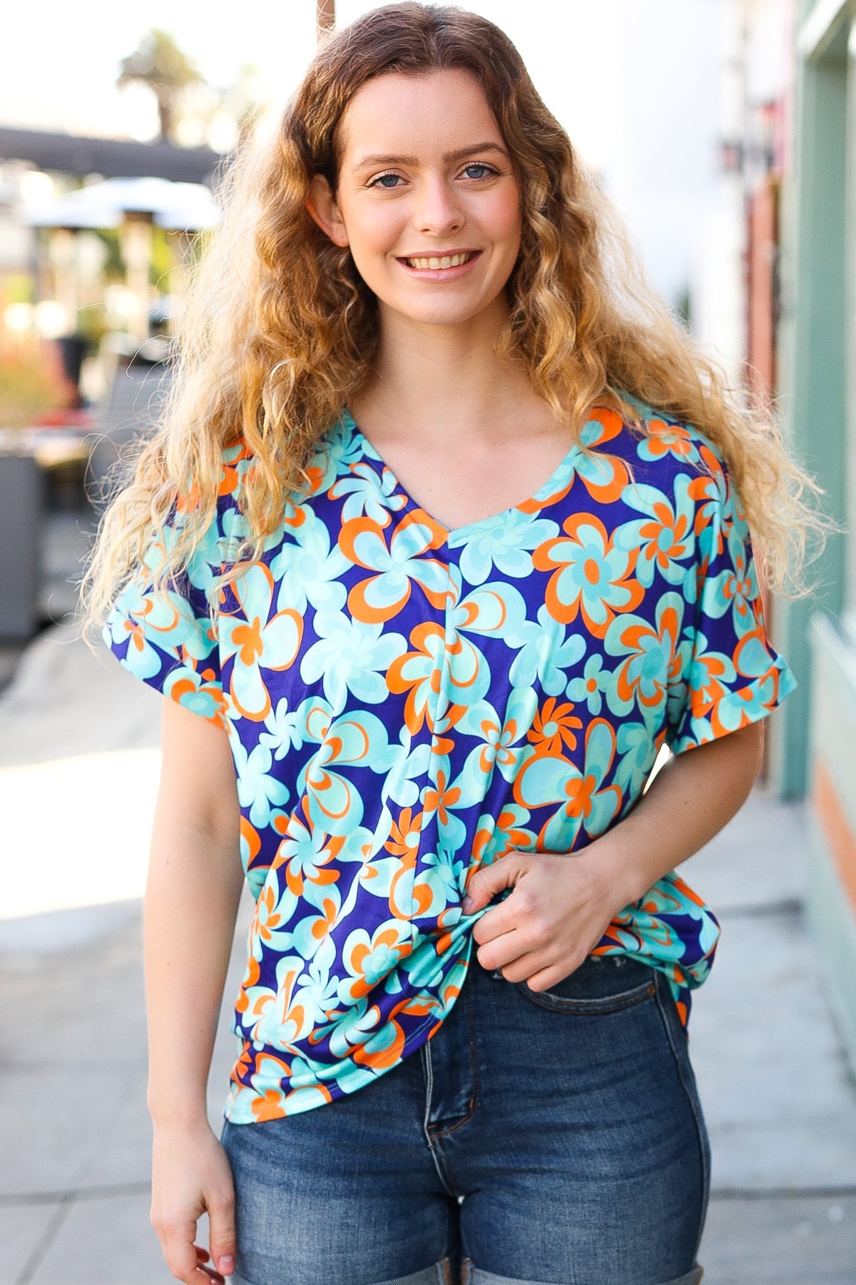 Floral V-Neck Top