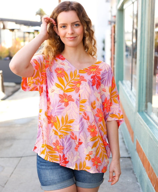 Lilac Tropical Floral Top