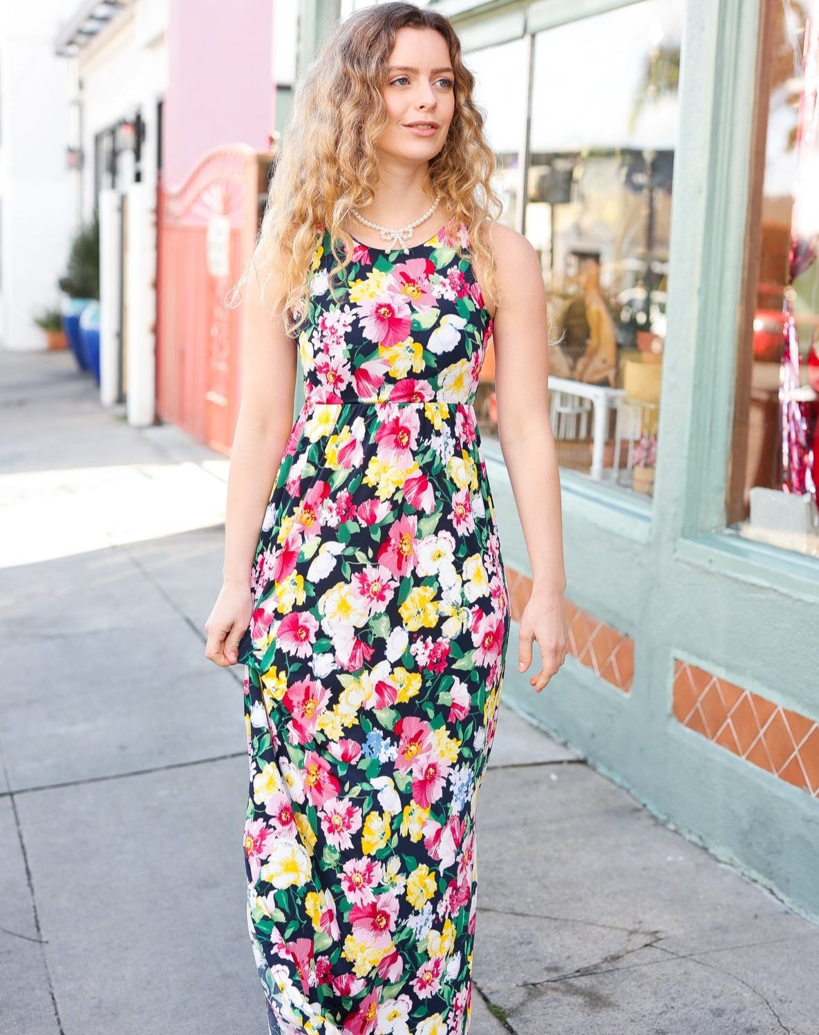 Easy Living Floral Sleeveless Maxi Dress