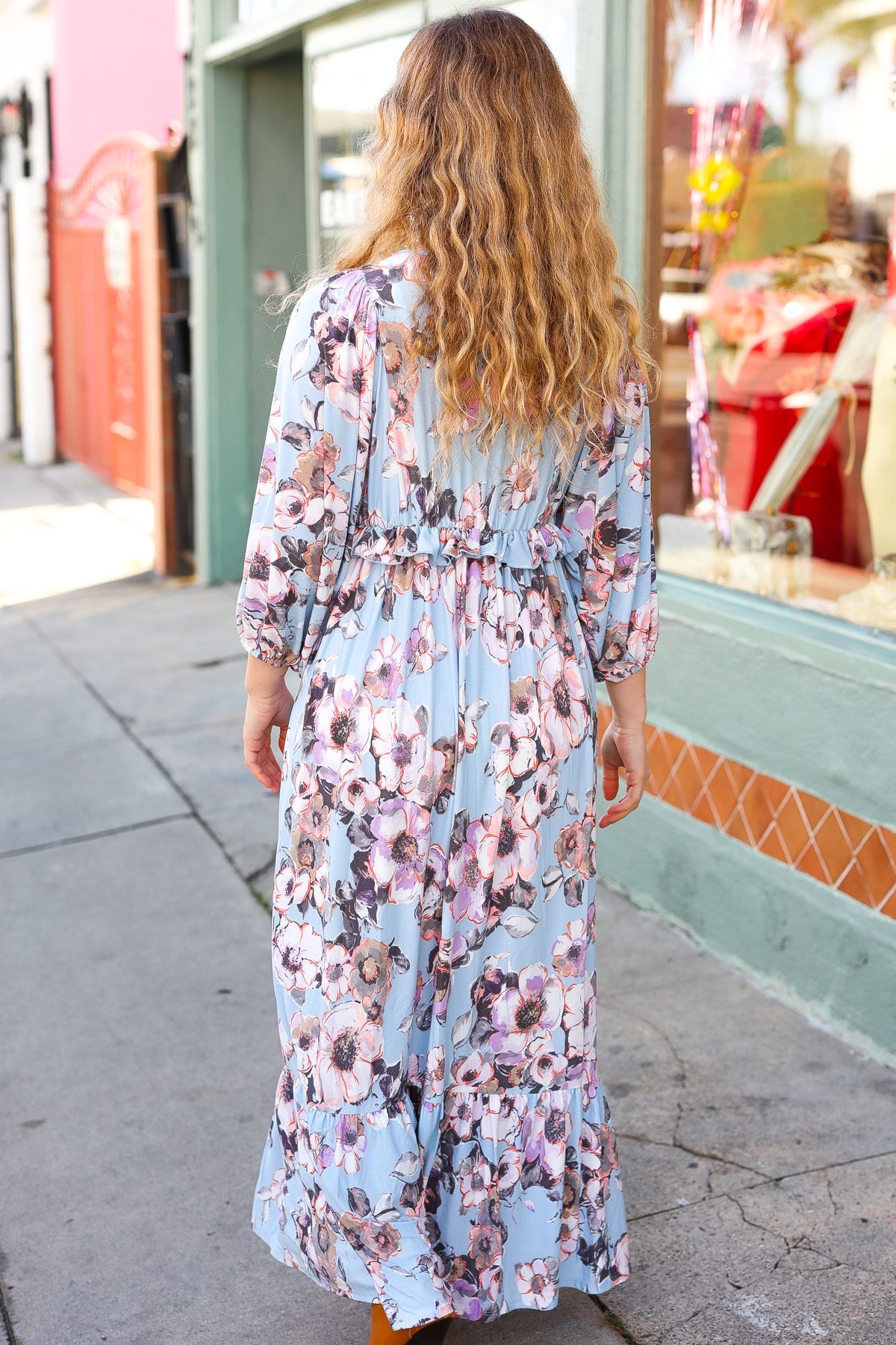 Longing For You Floral Ruffle Maxi Dress