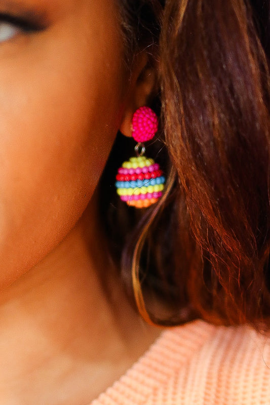 Beaded Sphere Earrings