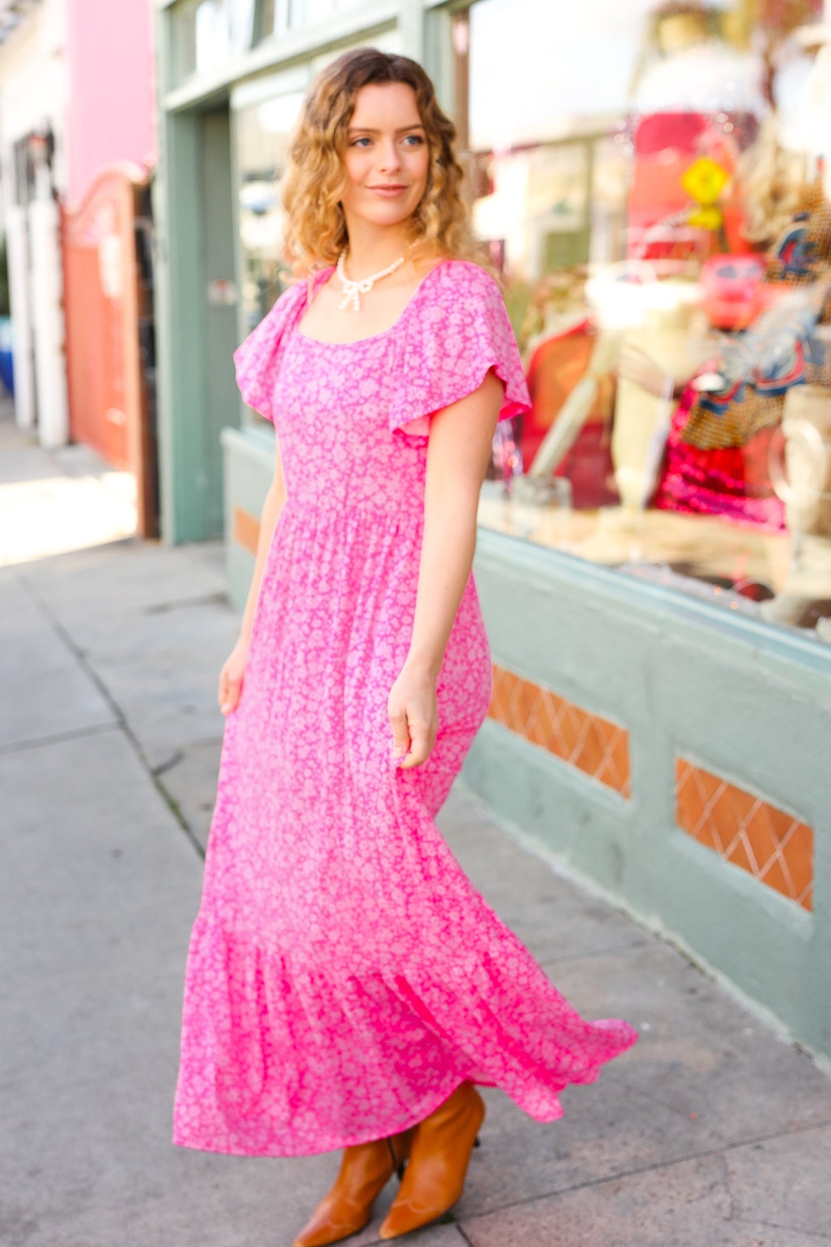 Perfectly You Ditzy Floral Fit & Flare Maxi Dress