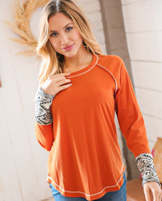 Persimmon Aztec Outseam Top