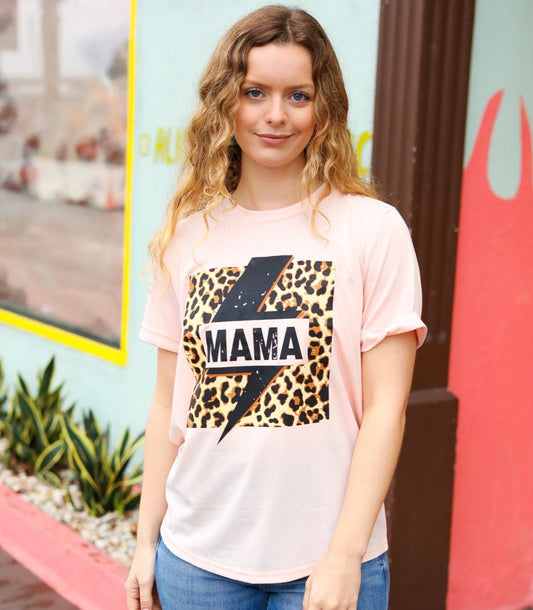 Mama Animal Print Graphic Tee