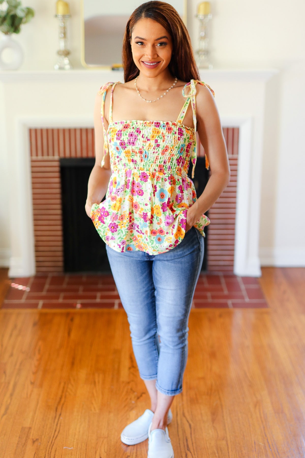 Sunny Days Floral Smocked Top