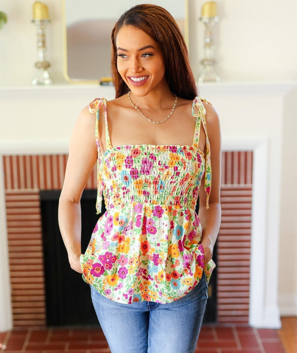 Sunny Days Floral Smocked Top