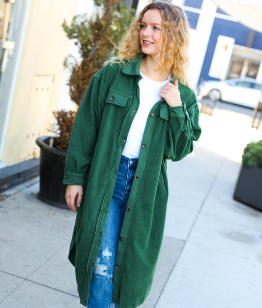 On Your Terms Fleece Duster Jacket