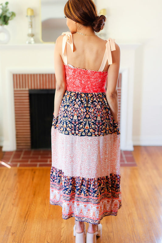 Vacay Vibes Floral Smocked Maxi Dress