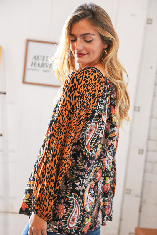 Boho Paisley Leopard Top