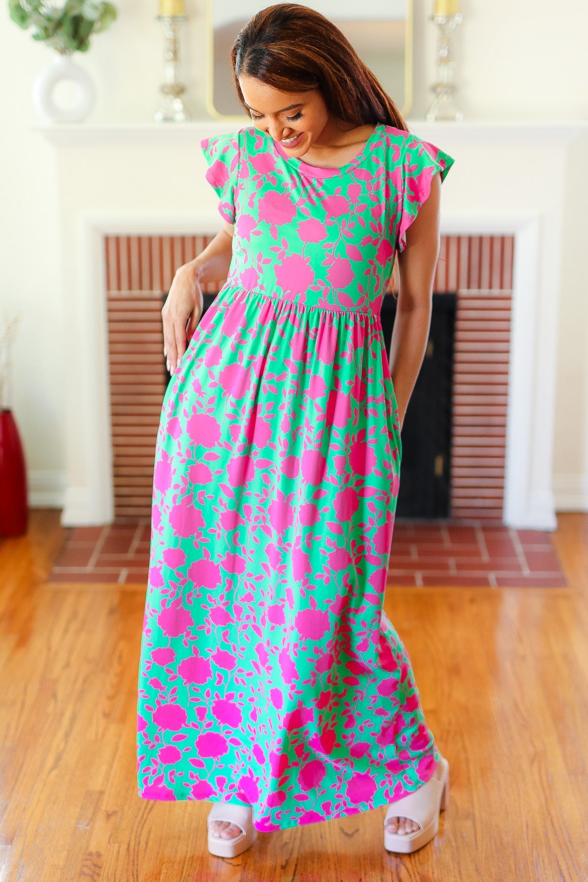 Stand Out Floral Fit & Flare Maxi Dress