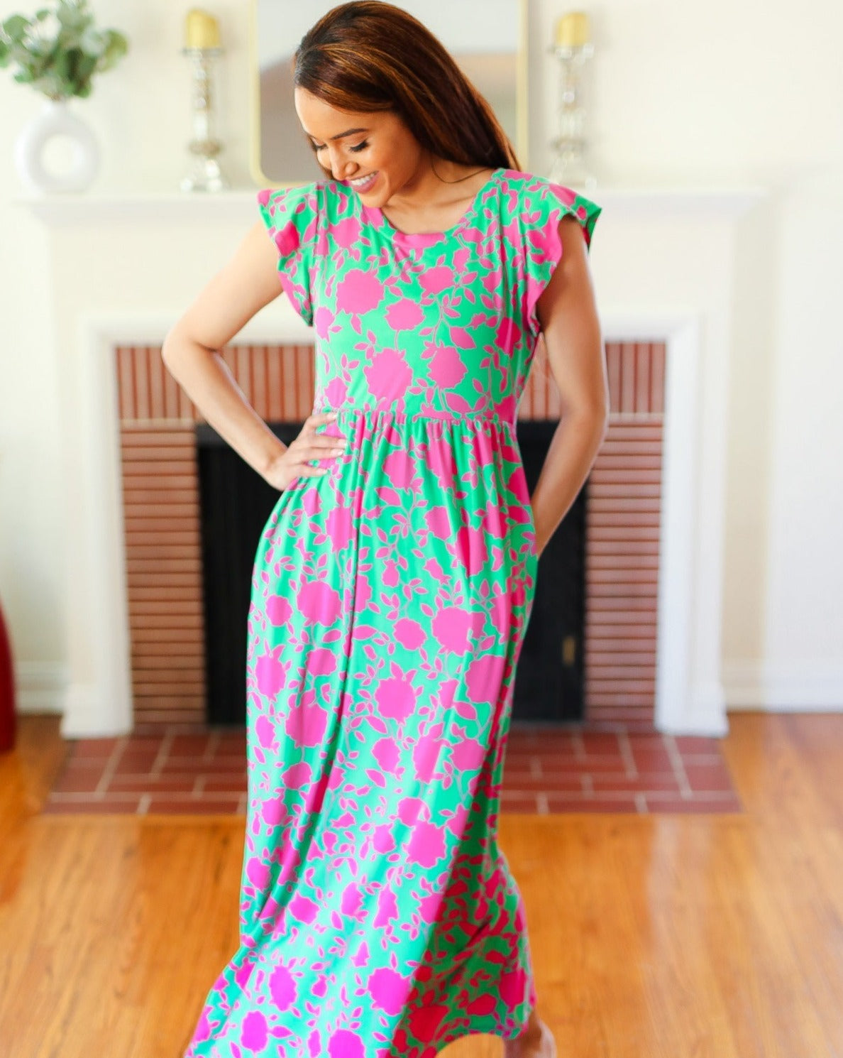 Stand Out Floral Fit & Flare Maxi Dress