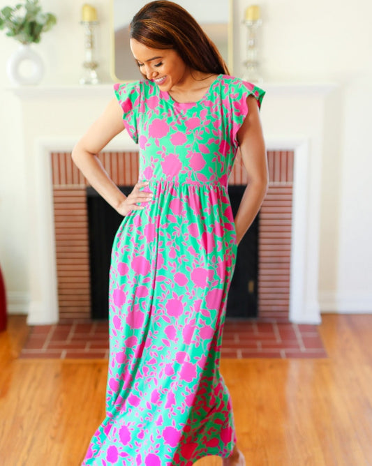 Stand Out Floral Fit & Flare Maxi Dress