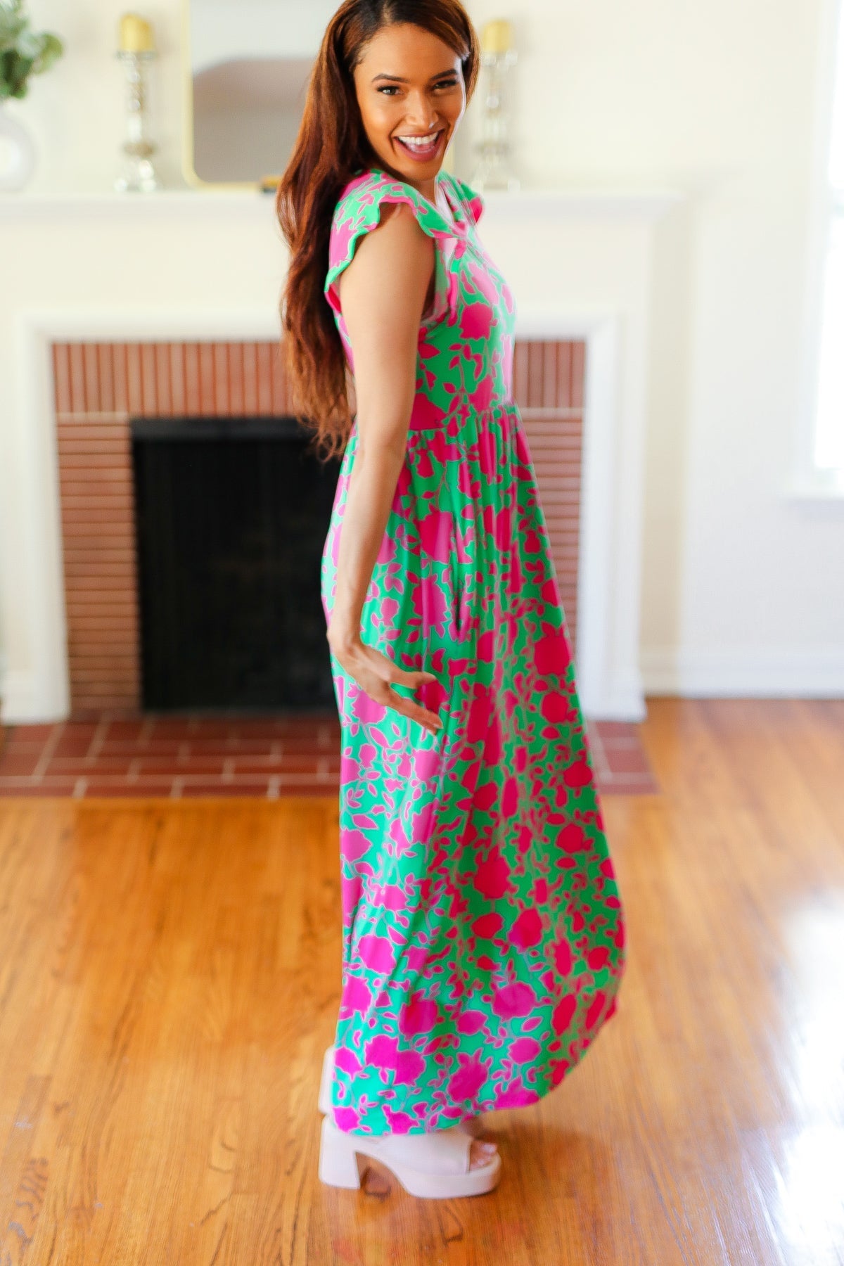 Stand Out Floral Fit & Flare Maxi Dress