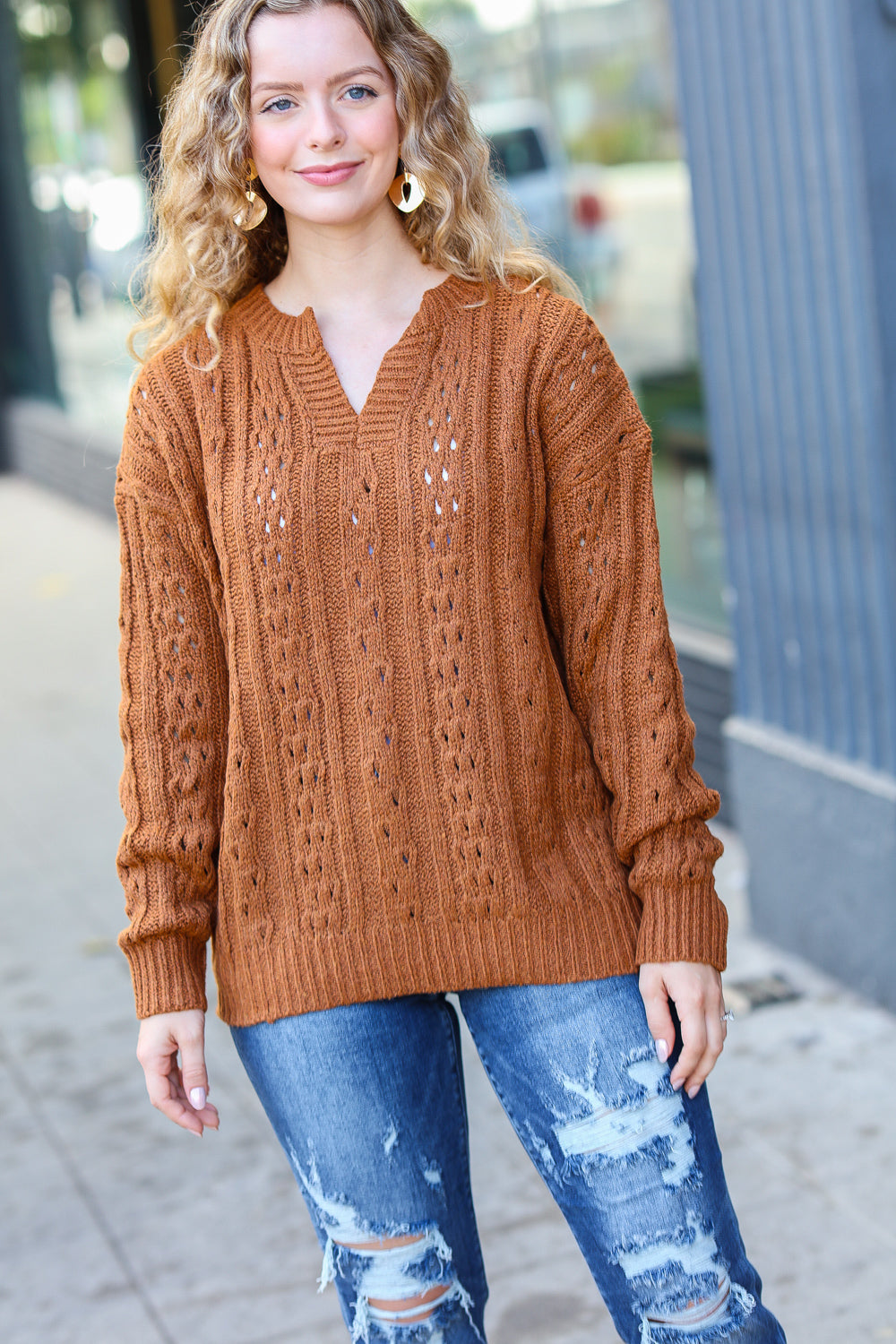 Can't Resist Me Cable Knit Pullover Sweater
