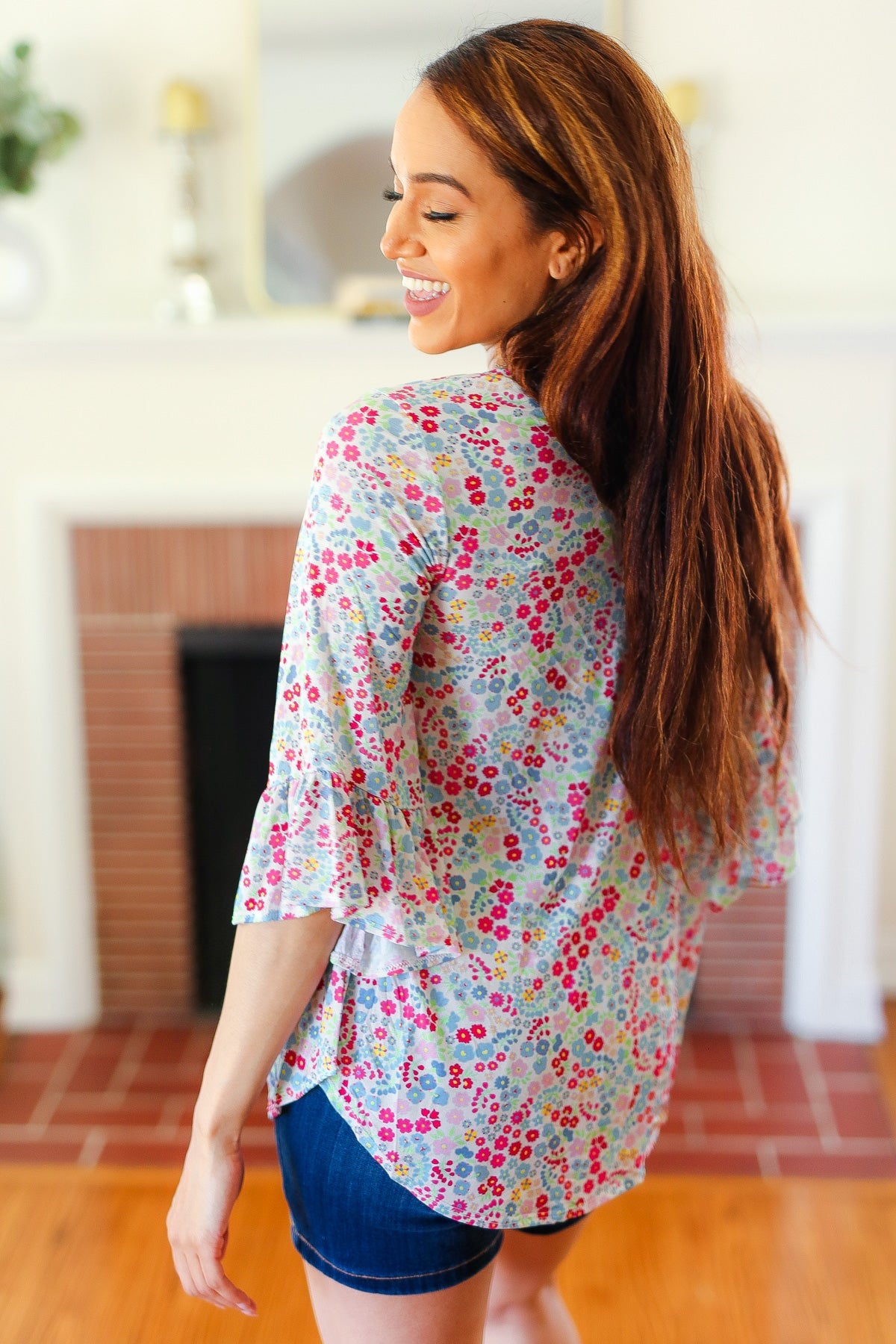 Feeling It Floral Ruffle Top