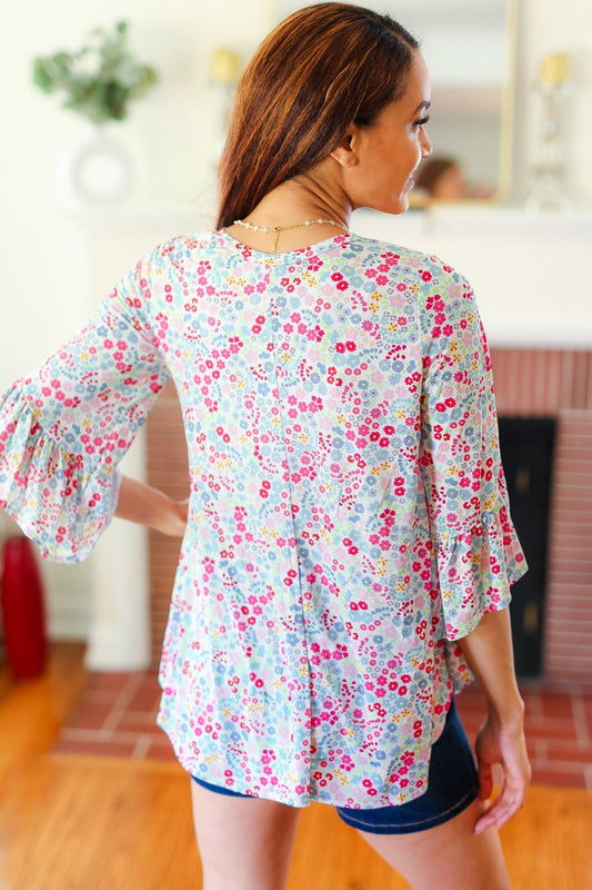 Feeling It Floral Ruffle Top