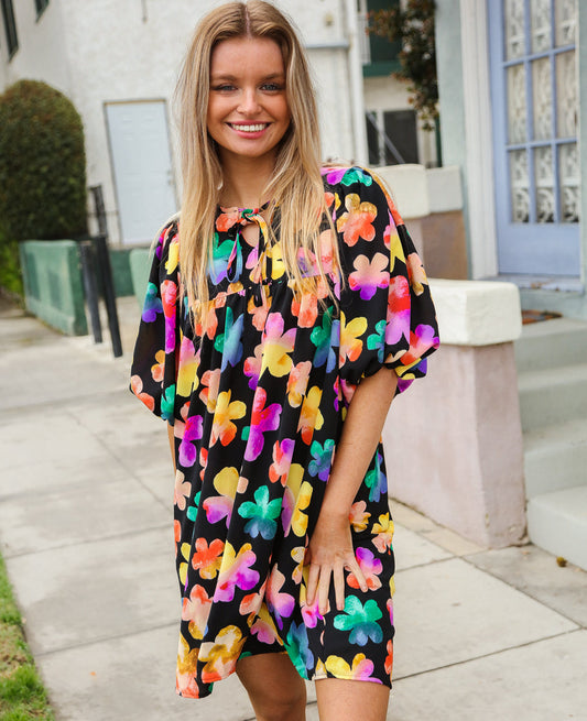 Look Adorable Floral Babydoll Dress