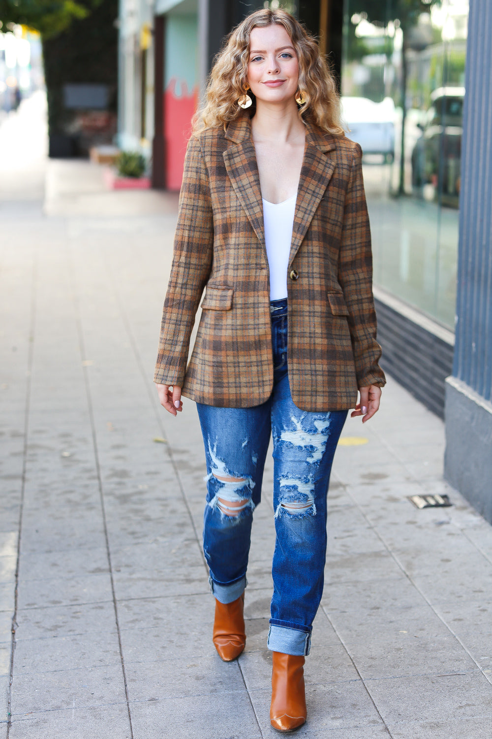 Make It Happen Plaid Blazer