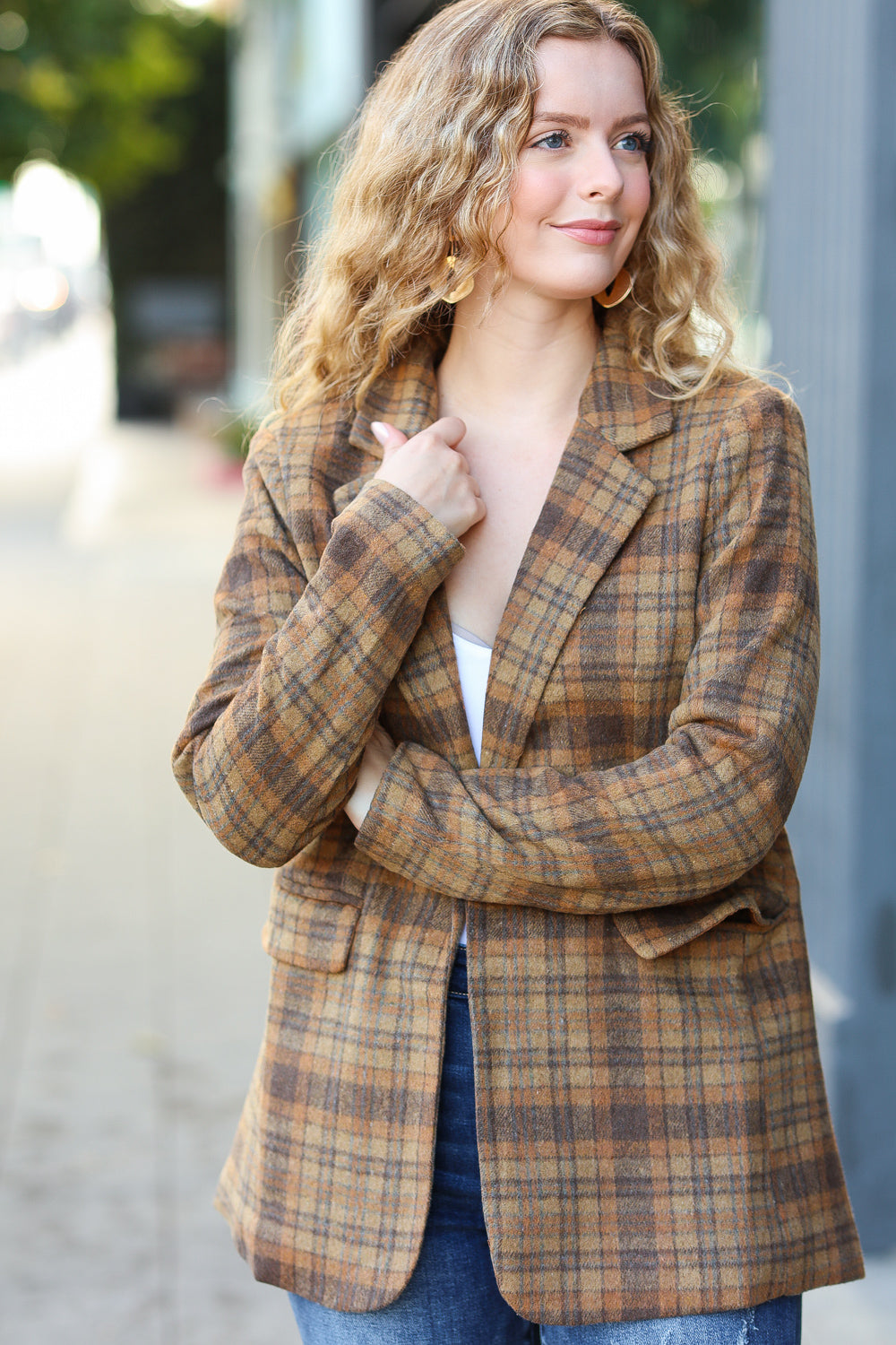 Make It Happen Plaid Blazer