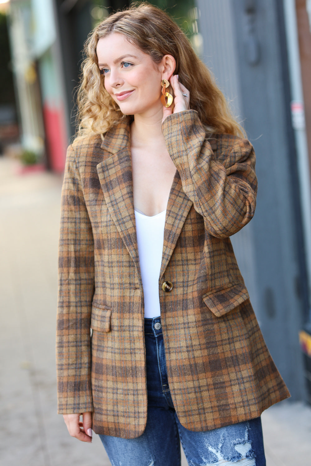 Make It Happen Plaid Blazer