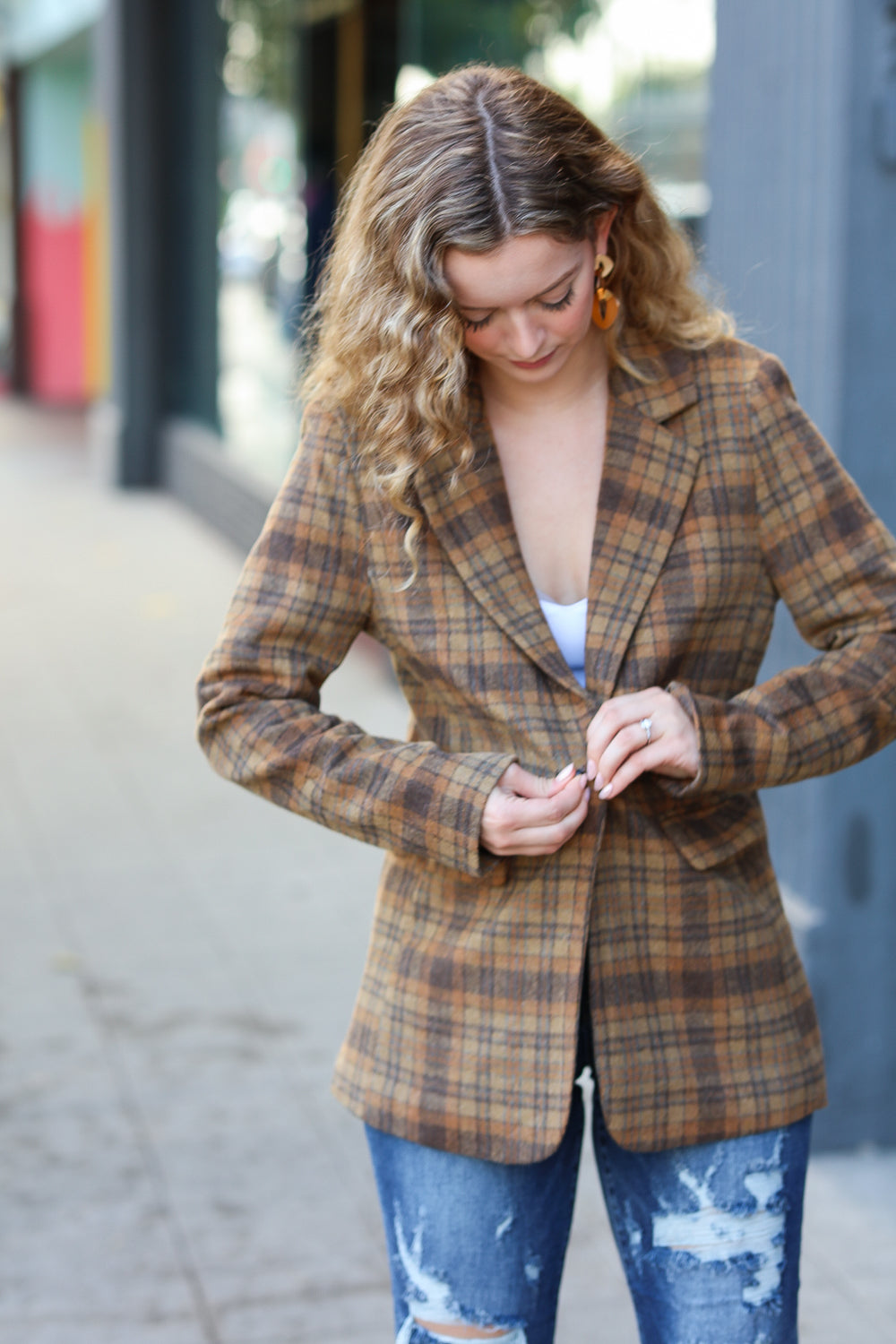 Make It Happen Plaid Blazer