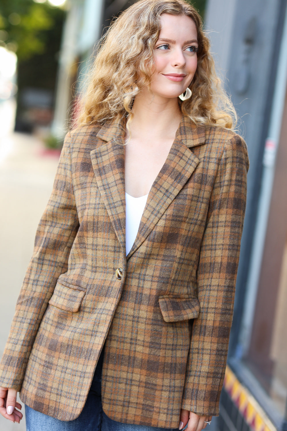 Make It Happen Plaid Blazer