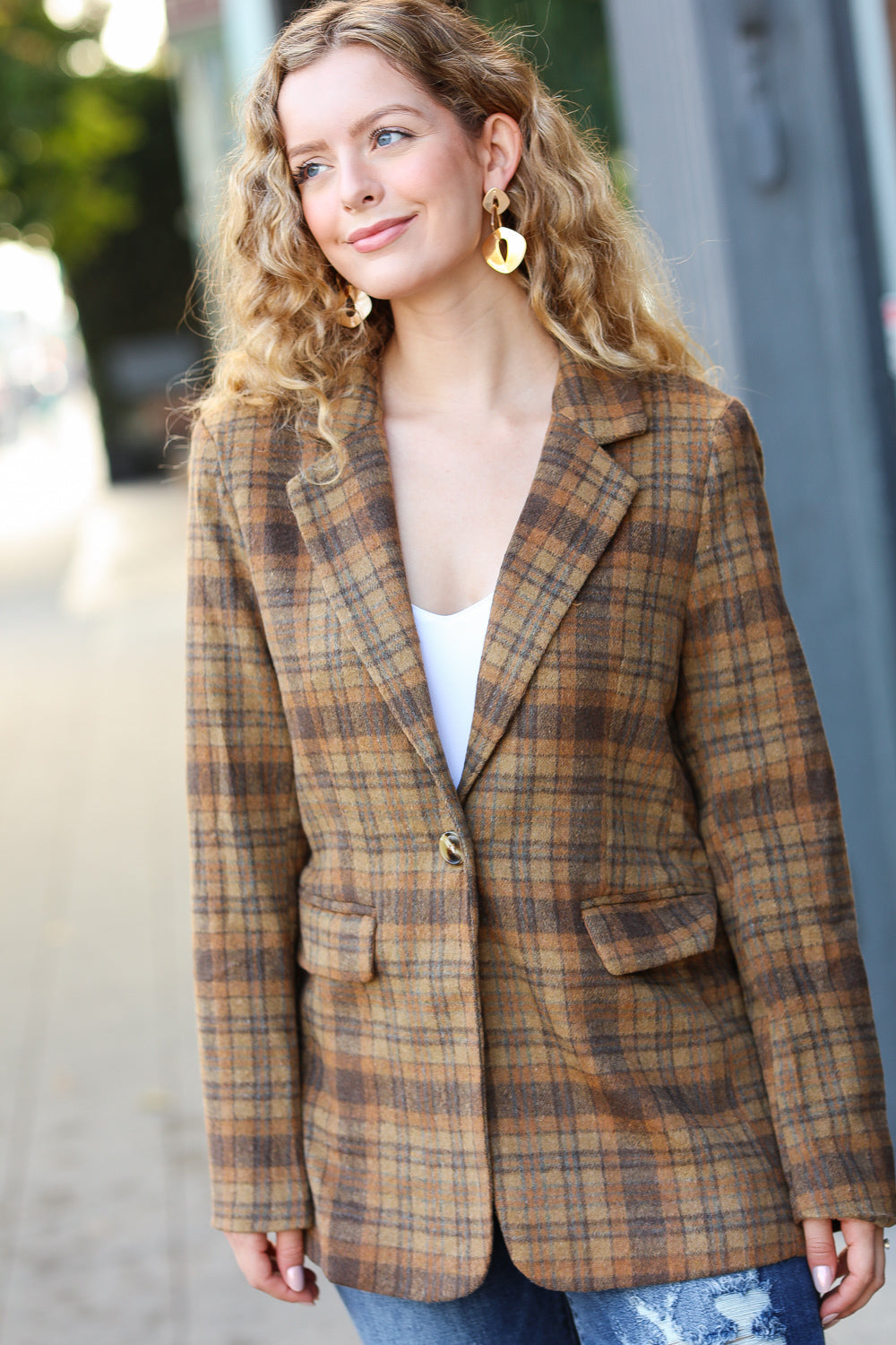 Make It Happen Plaid Blazer