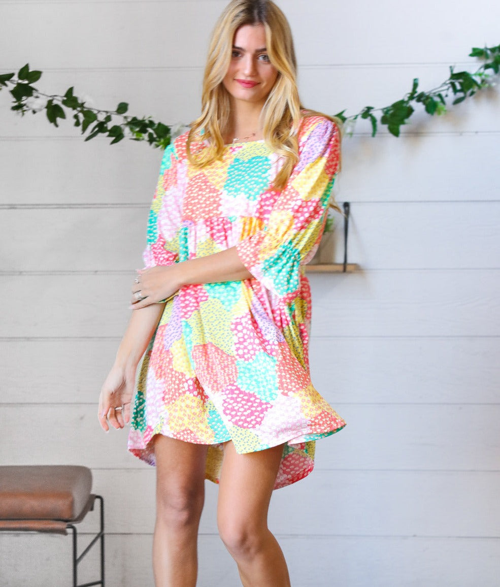 Floral Patchwork Fit & Flare Dress