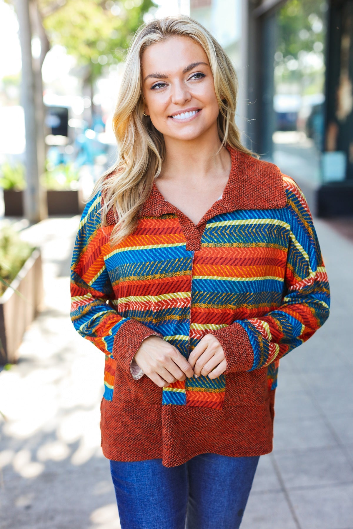Casual Living Striped Top