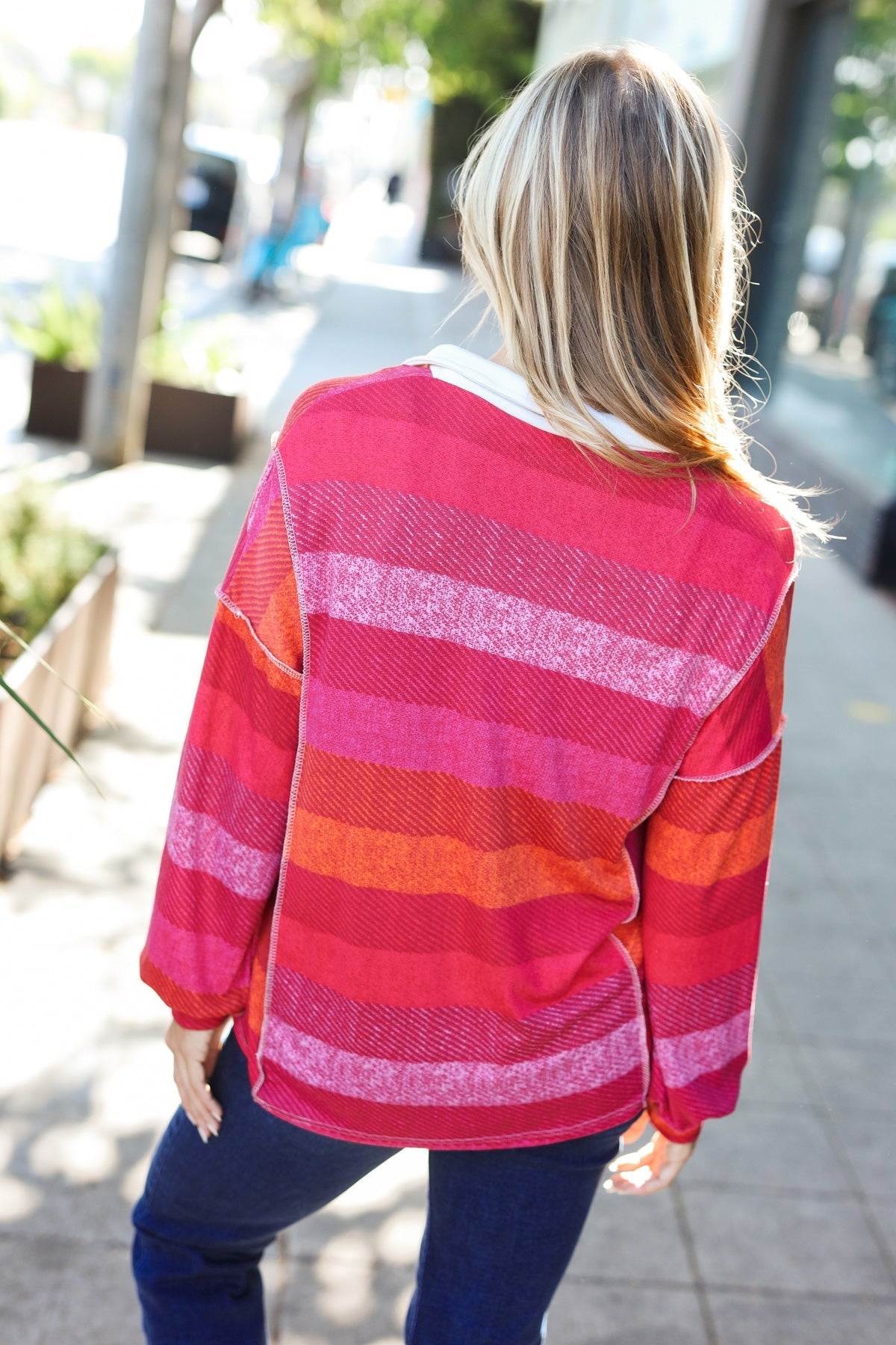 Be Bold Striped Collared Top