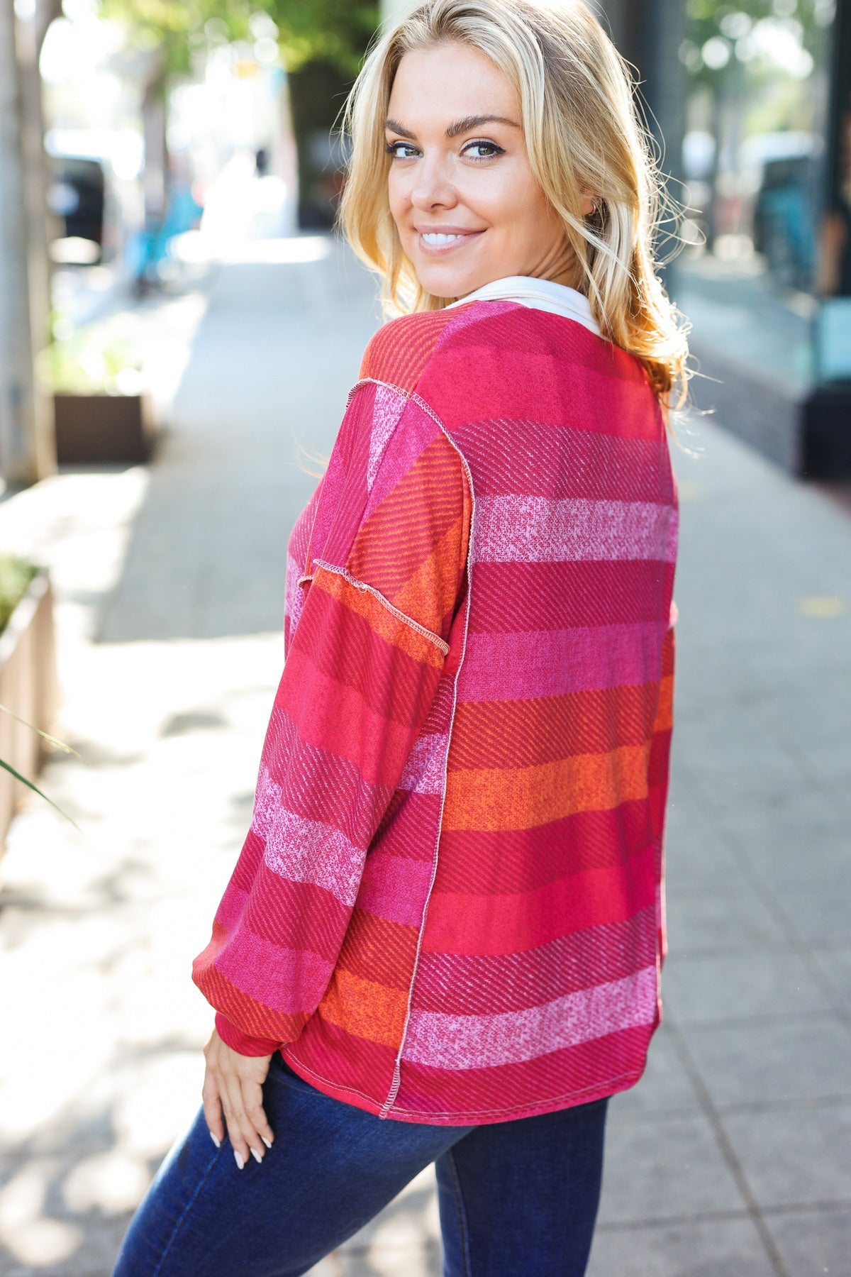 Be Bold Striped Collared Top