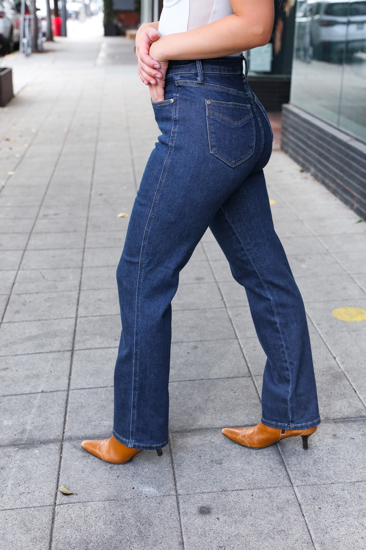 Indigo High-Waist Straight Fit Jeans | Judy Blue