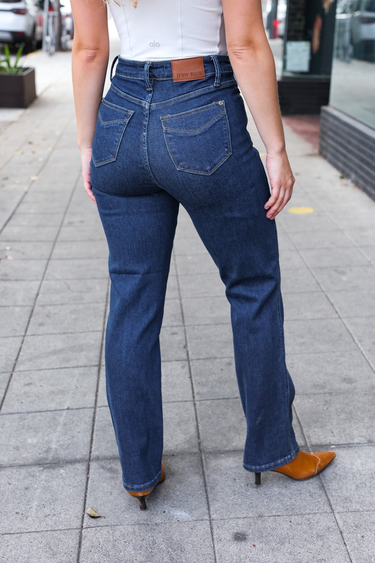 Indigo High-Waist Straight Fit Jeans | Judy Blue