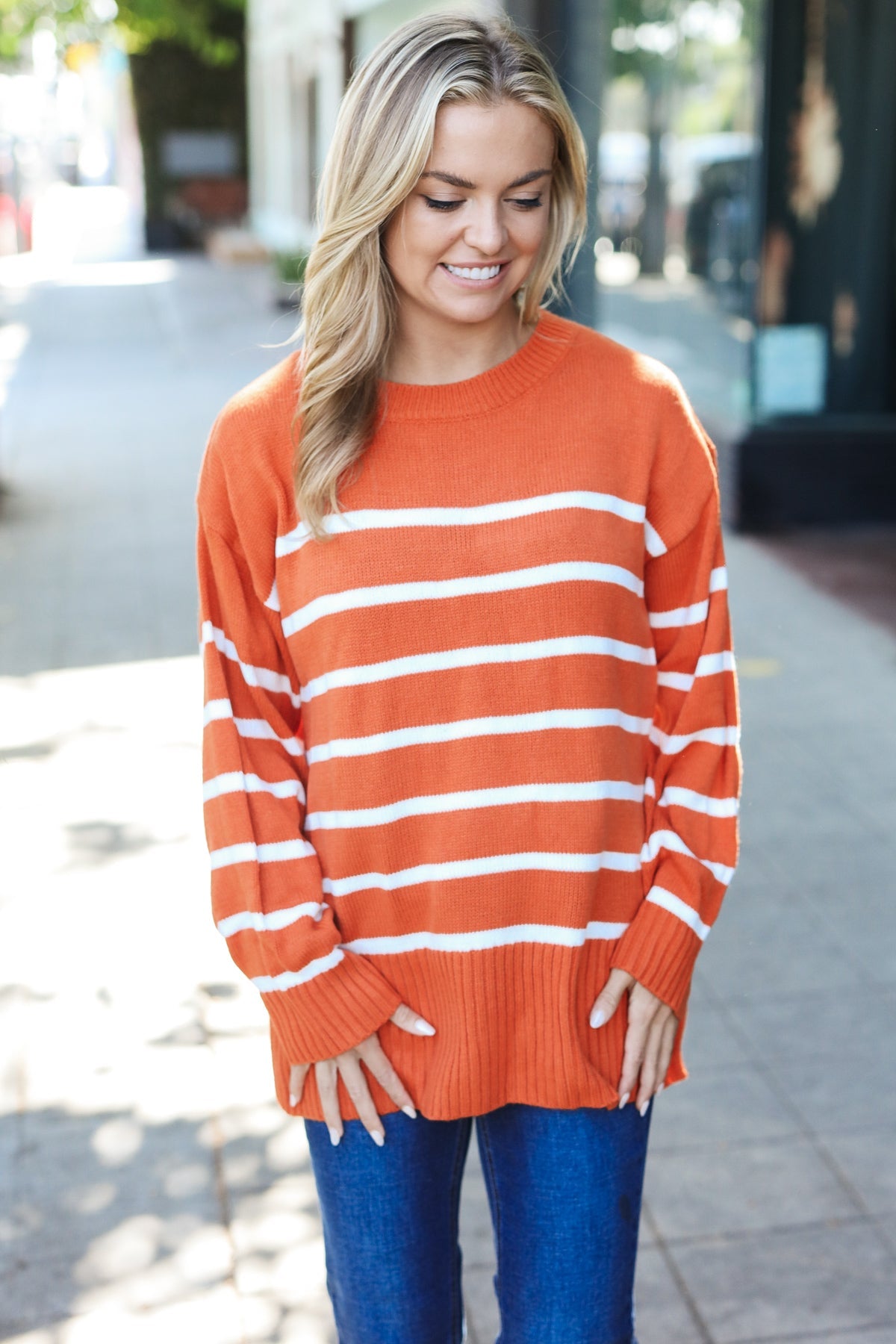 Stand Out Striped Oversized Sweater