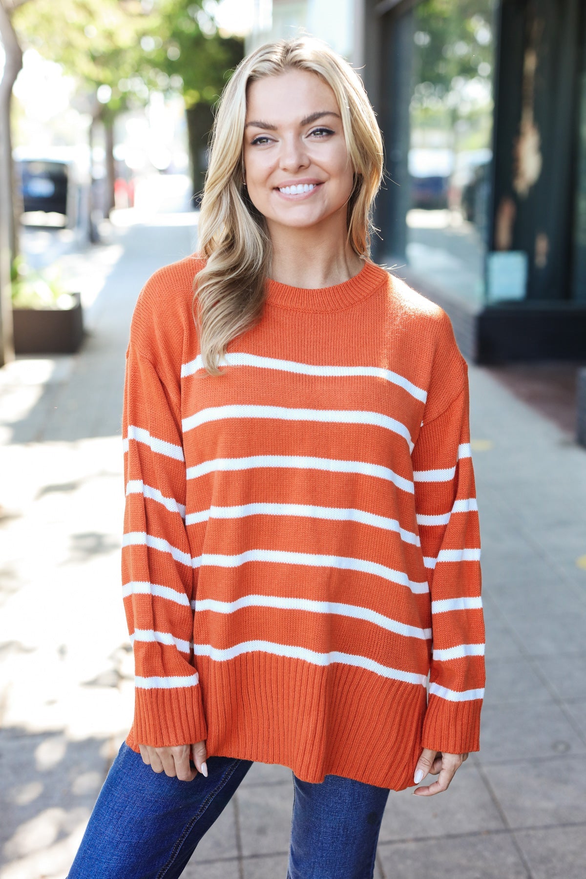 Stand Out Striped Oversized Sweater