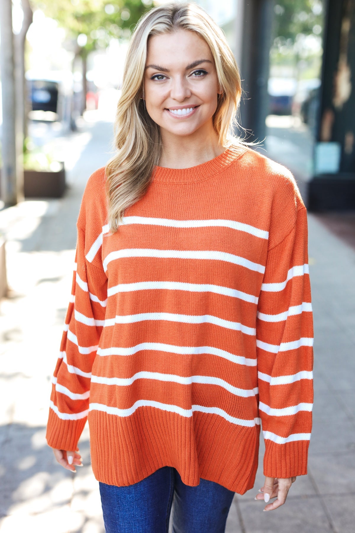 Stand Out Striped Oversized Sweater