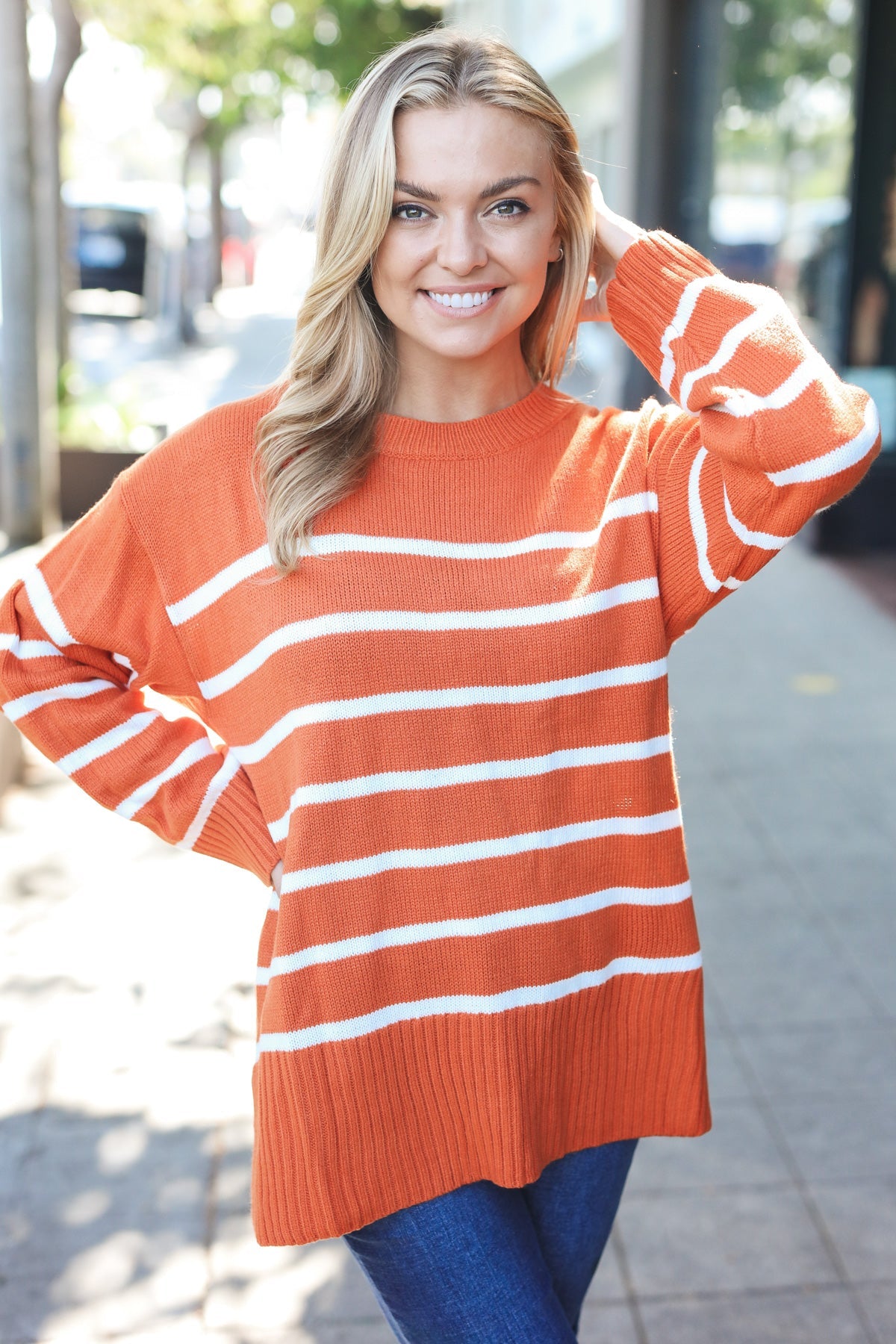 Stand Out Striped Oversized Sweater