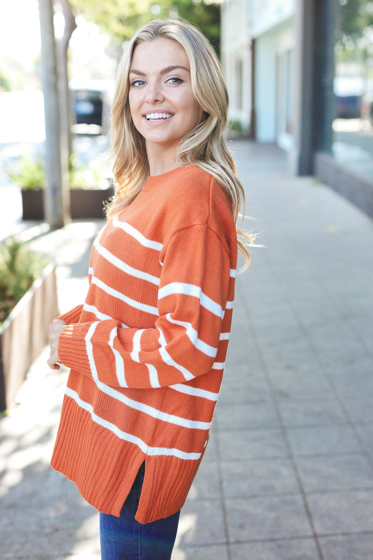 Stand Out Striped Oversized Sweater