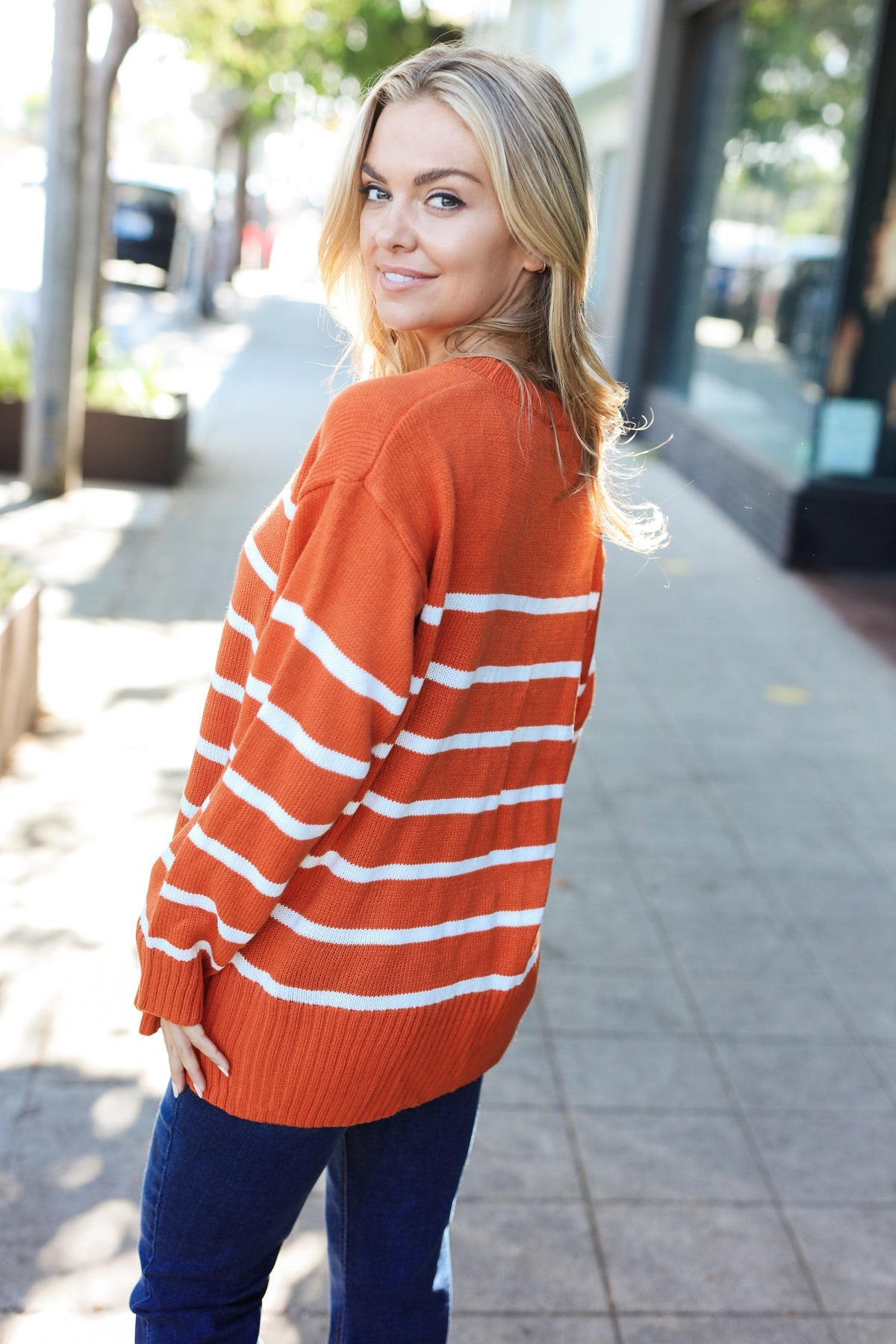 Stand Out Striped Oversized Sweater