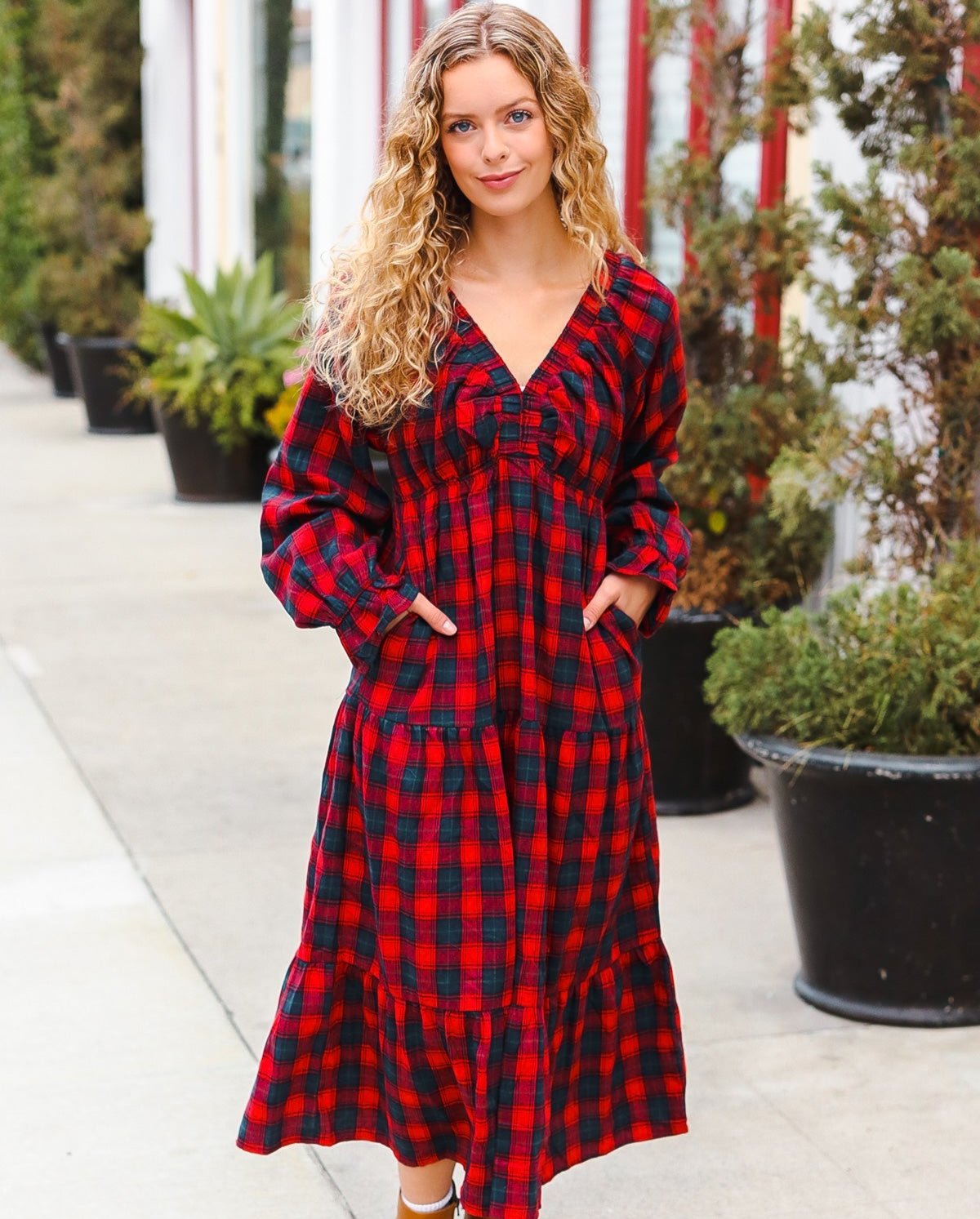 All I Want Plaid Maxi Dress