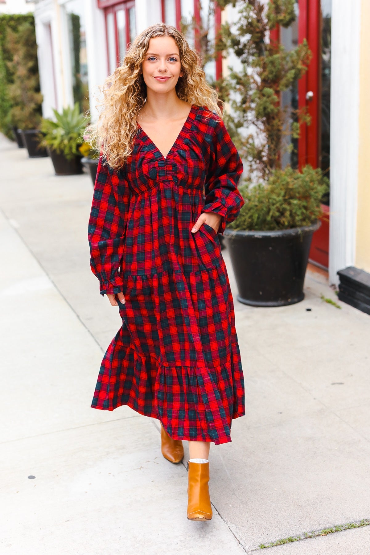 All I Want Plaid Maxi Dress