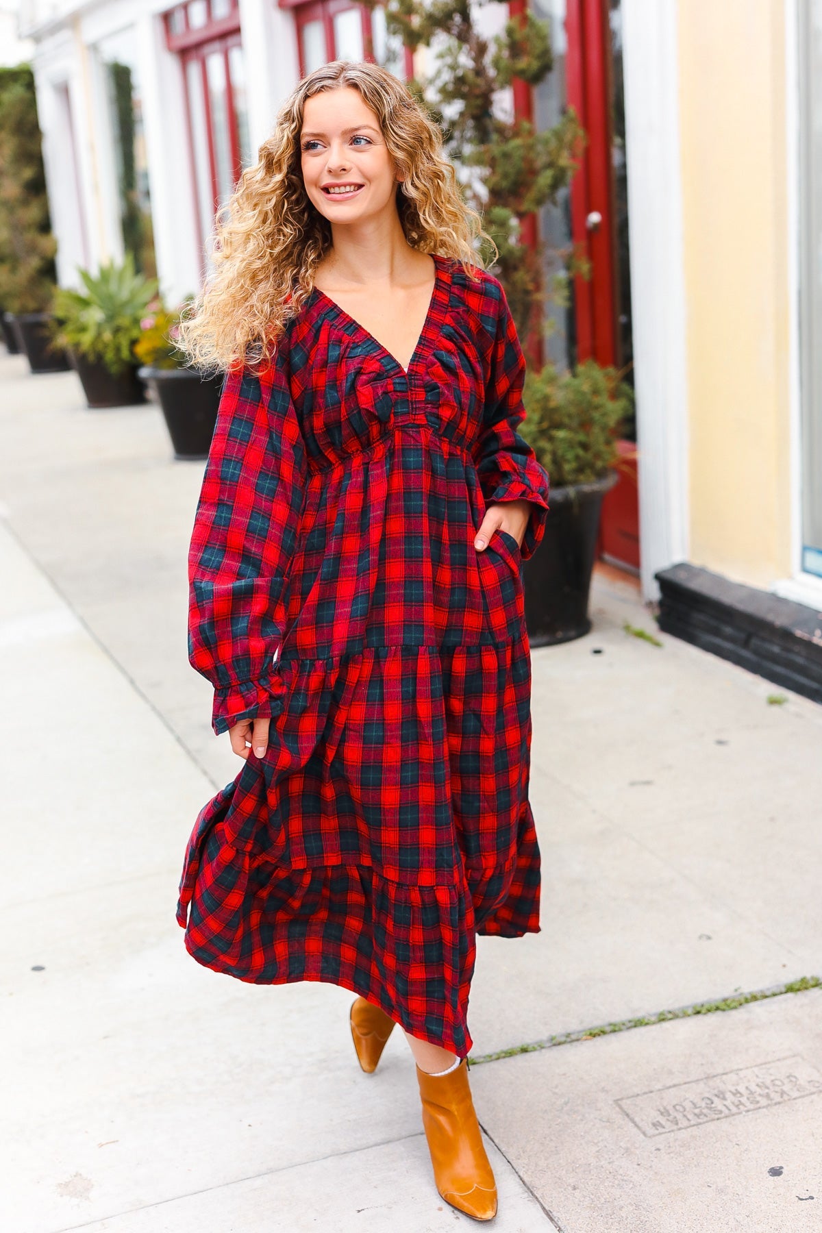 All I Want Plaid Maxi Dress