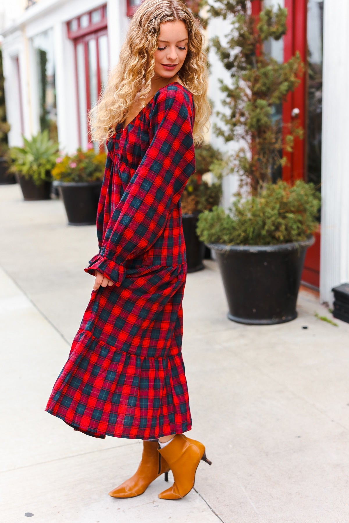 All I Want Plaid Maxi Dress