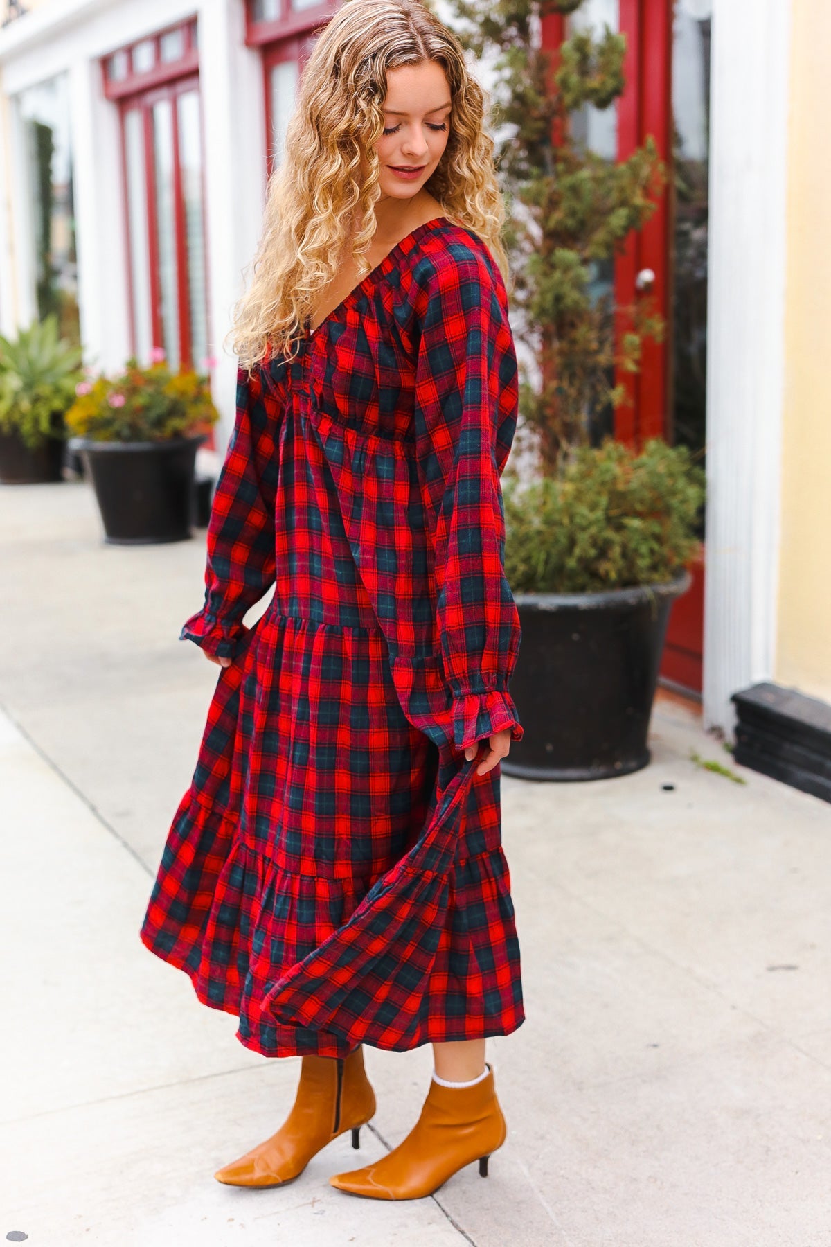 All I Want Plaid Maxi Dress