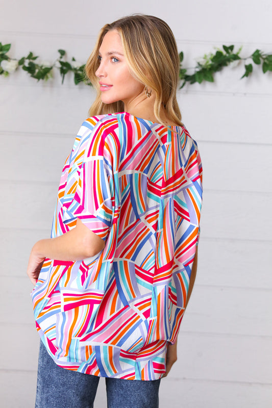 Alyssa Geometric Woven Top