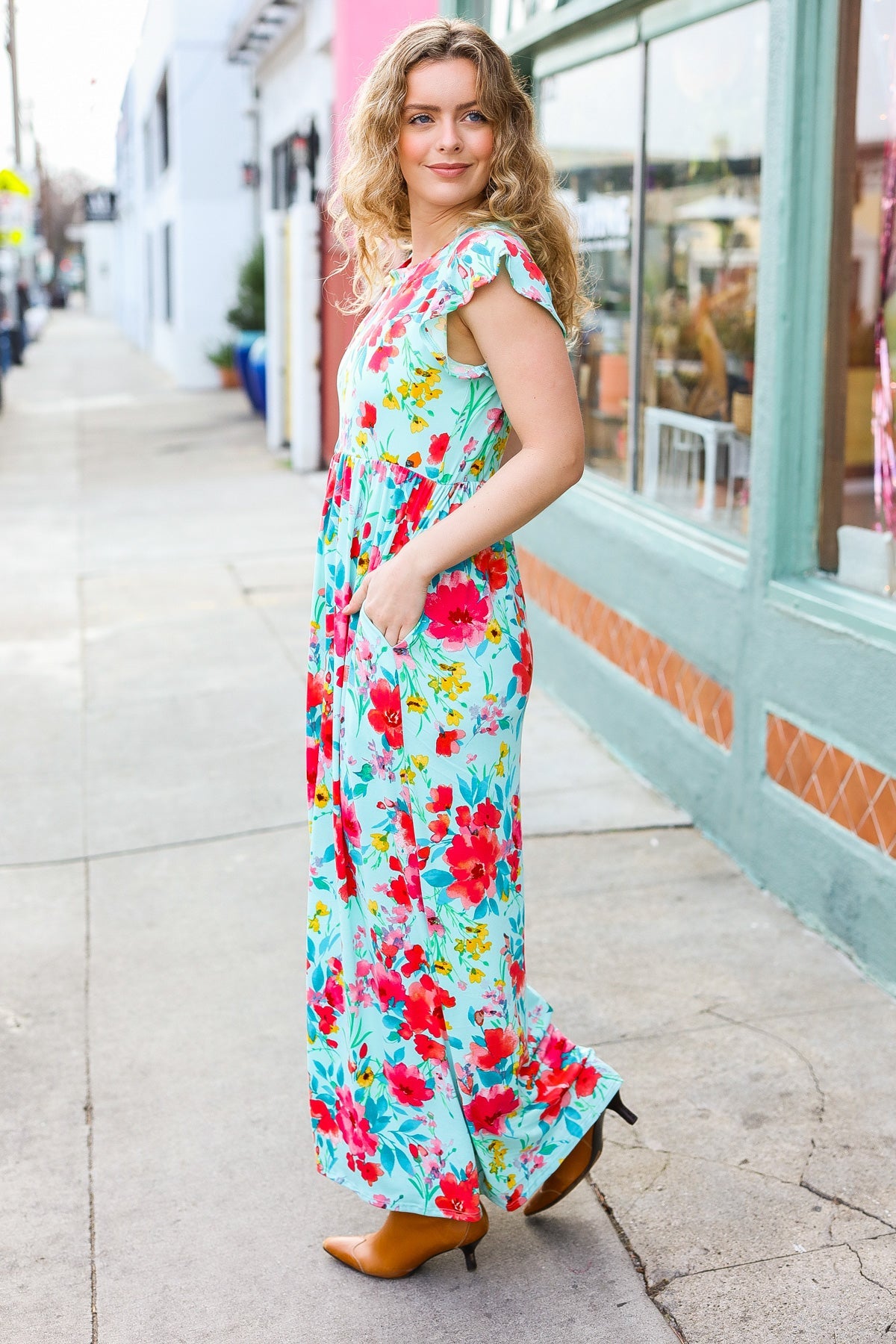 What A Vision Floral Fit & Flare Maxi Dress