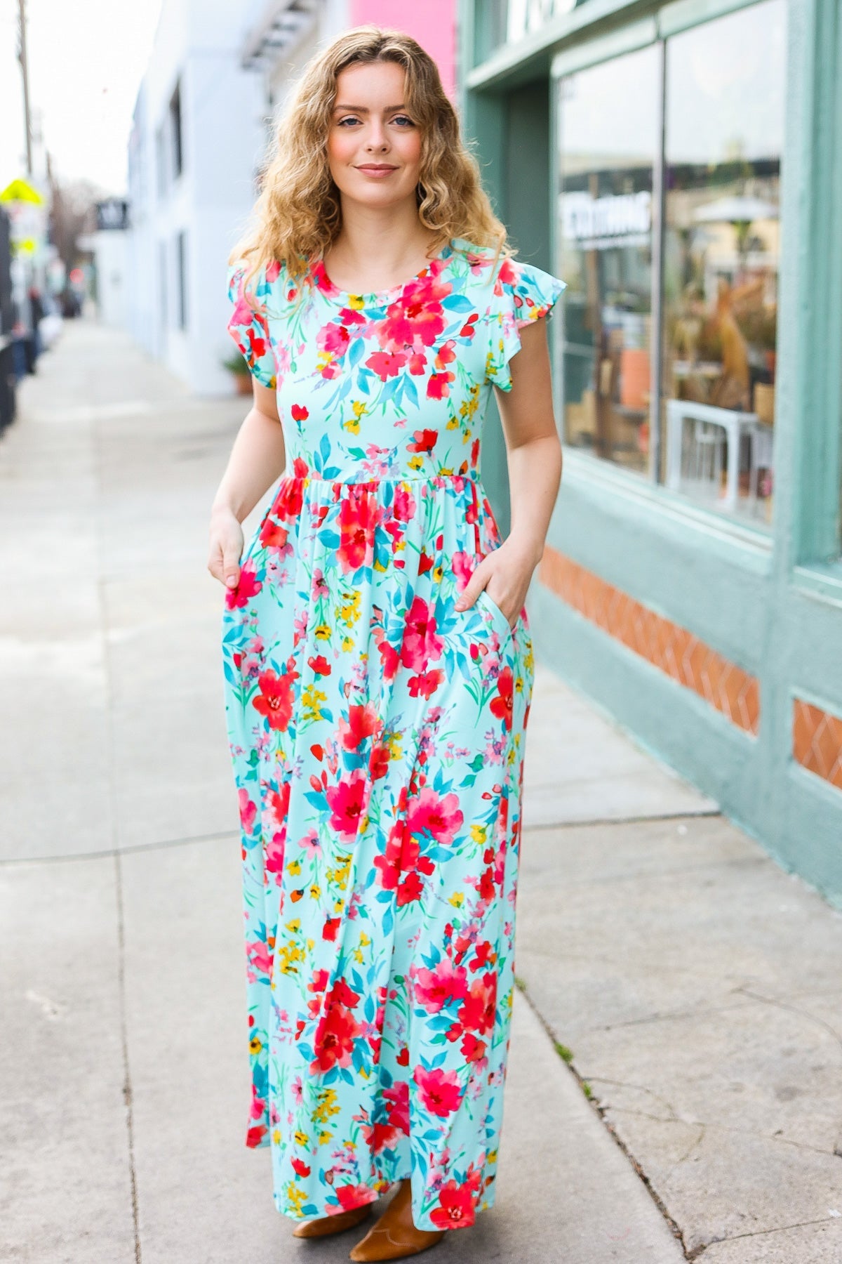 What A Vision Floral Fit & Flare Maxi Dress